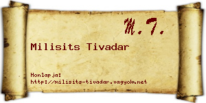 Milisits Tivadar névjegykártya